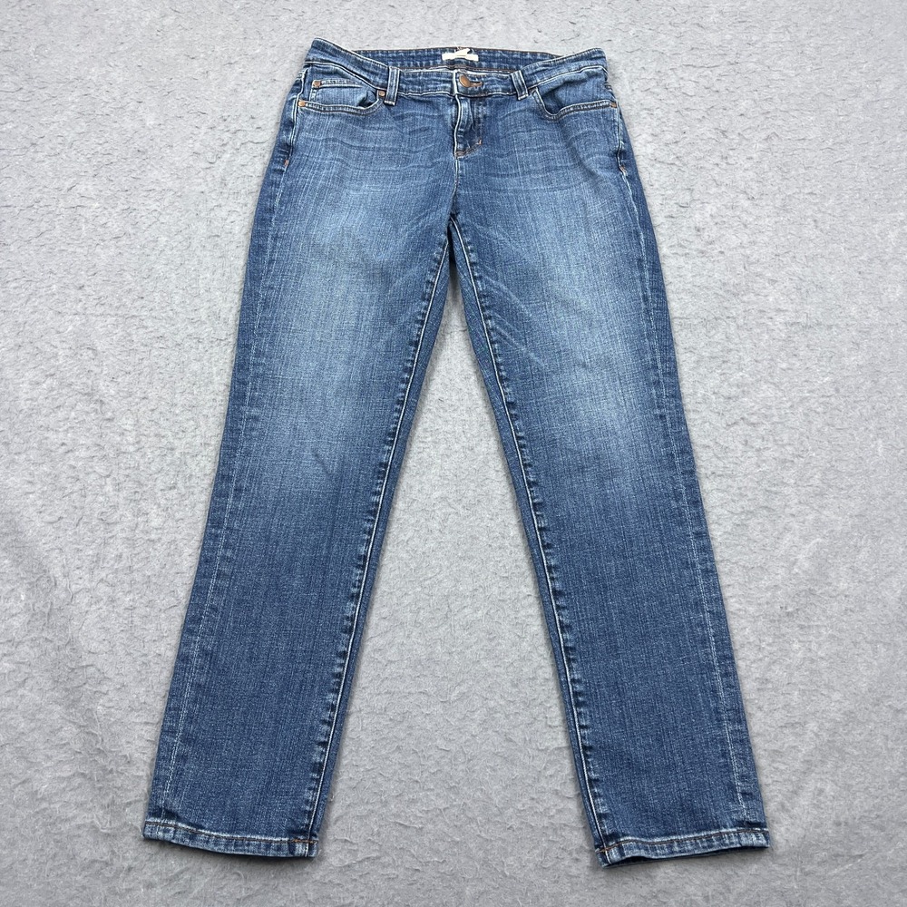 Eileen Fisher Jeans Womens 2 Blue Skinny Slim Ankle Organic Cotton Stretch Denim
